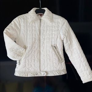 JUNIORS WHITE QUILTED JACKET COAT
